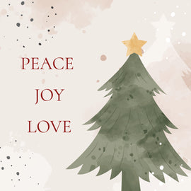 Christmas Card - Peace, joy, love (pack of 10)