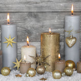 Christmas Card - Christmas candles Silver (pack of 10)