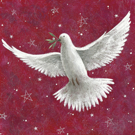 Christmas Card - Dove with stars (pack of 10)
