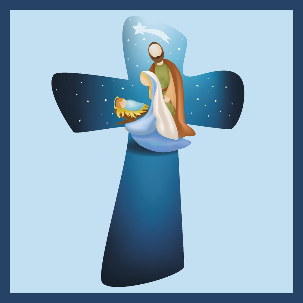 Christmas Card - Nativity cross (pack of 10)